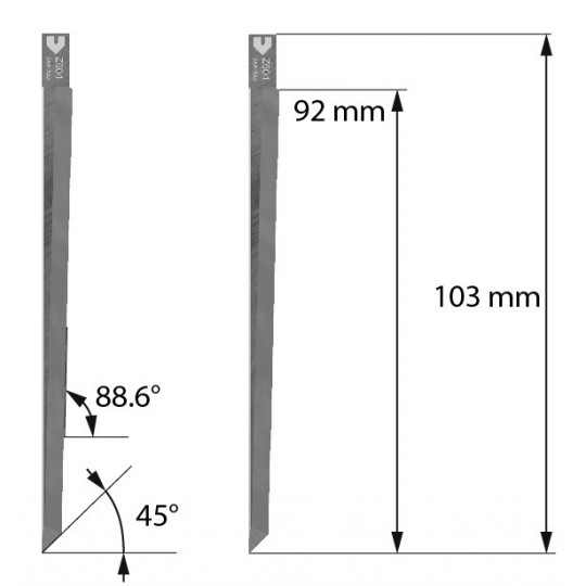 Blade compatible with Zund - 5210310 - Z604 - cutting thickness up to 92 mm