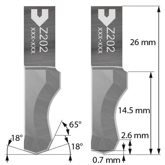Cuchilla compatible con Zund - 5209985 - Z202 - Corte 10 mm