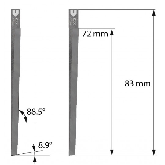 Zünd-konforme Klinge, messer - 5210319 - Z605 - Schnitttiefe 72 mm