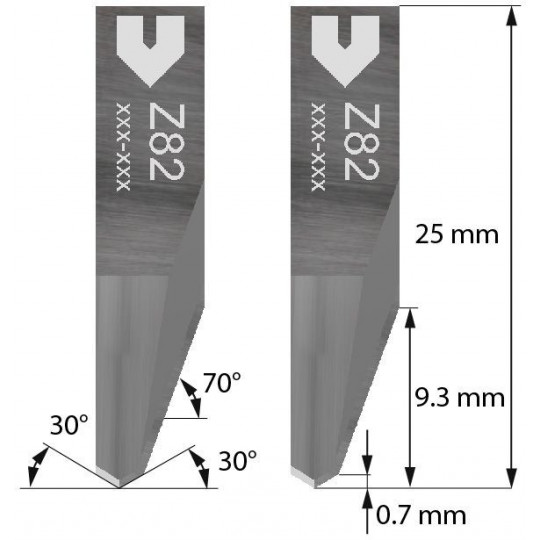 Blade Zund compatible - 5205519 - Z82 - Cutting depth until to 9.3 mm
