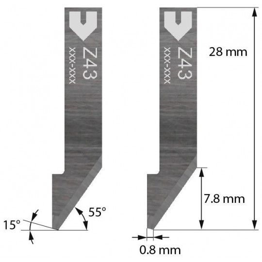 Blade Zund compatible - 3910325 - Z43 - Cutting depth until to 7.8 mm