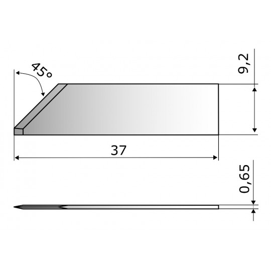 Cuchilla plana 4481 por abrasión compatible con Aristo - Corte 8 mm