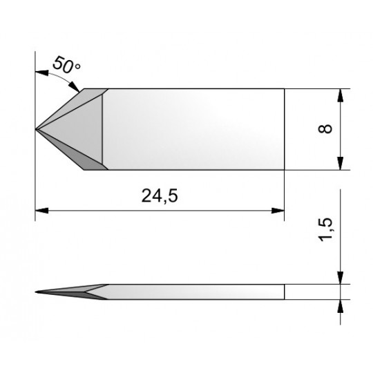 Cuchilla double edge cutout 50° 500-9802 compatible con Summa - CE112 - Corte 3 mm
