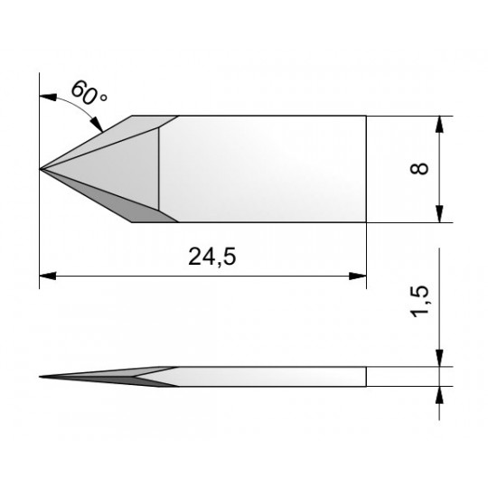 Blade Double Edge Cutout 60° 500-9803 - CE113 - Max. cutting depth 5 mm