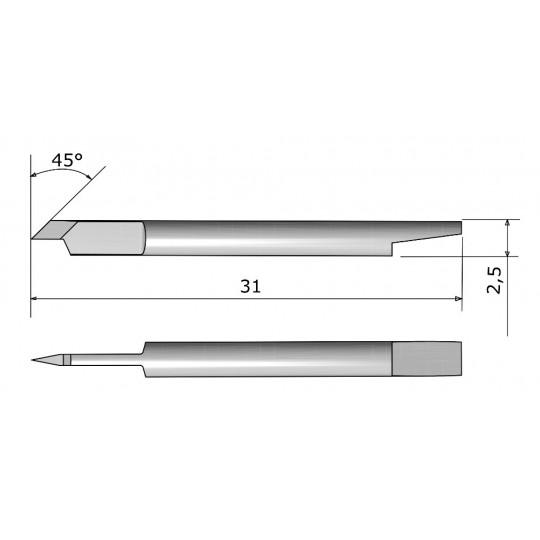 Lama tangenziale 45° wedge 40/25° 390-560 compatibile con Summa - CE138029 - Spessore del taglio fino a 1 mm