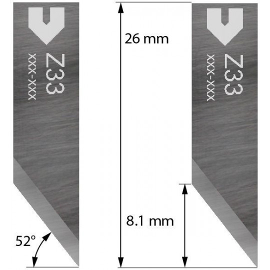 Lama compatibile con Iecho - Z33 - Spessore di taglio fino a 5 mm