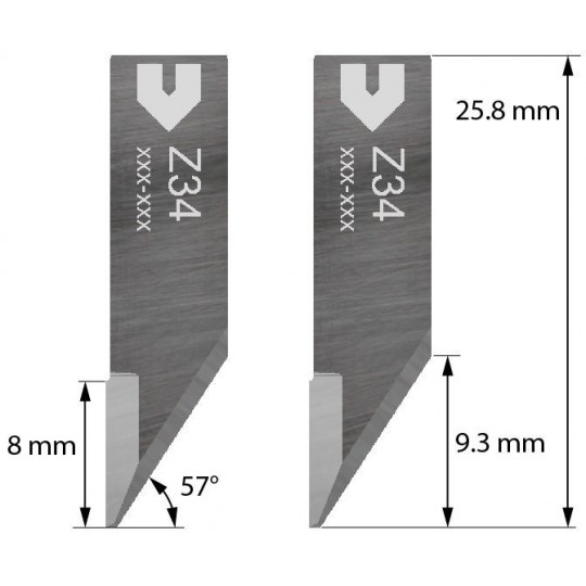 Lama compatibile con Iecho - Z34 - Spessore di taglio fino a 5 mm