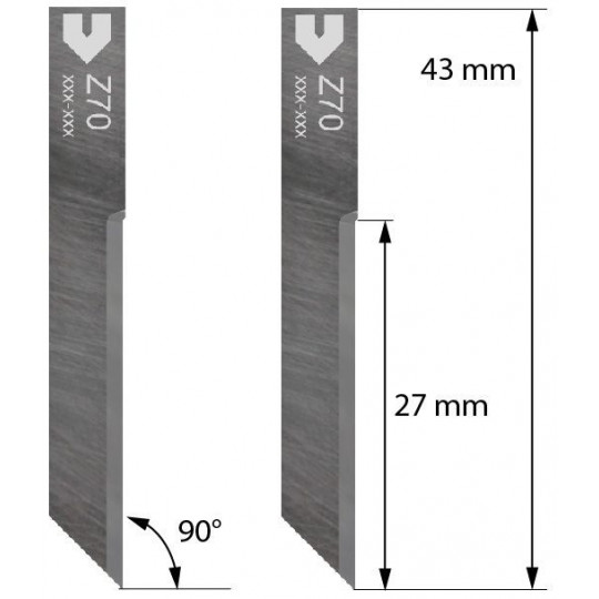 Cuchilla compatible con Iecho - Z70 - Spessore di taglio fino a 15.60 mm