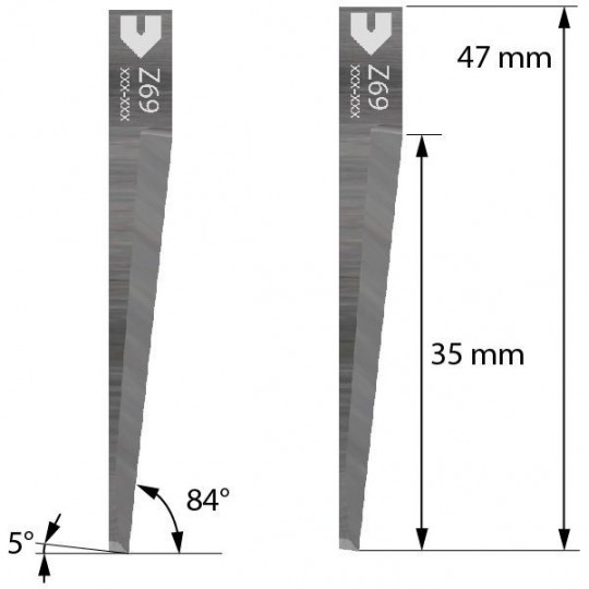 Lama compatibile con Iecho - Z69 - Spessore del taglio fino a 35 mm