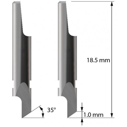Blade Iecho compatible - Z2 - Max. cutting depth 1,0 mm