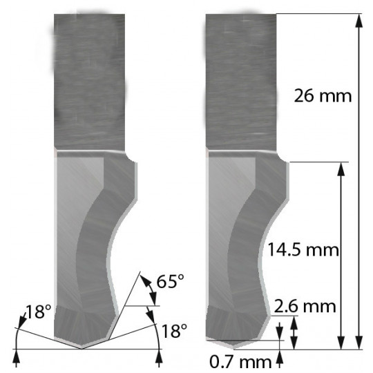 Cuchilla compatible con Balacchi - Z202 - Corte 14.5 mm