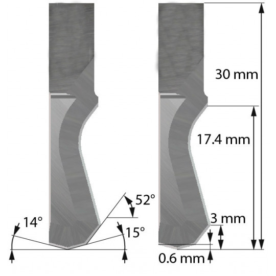 Blade Dyss compatible - Z201 - Max. cutting depth  16 mm