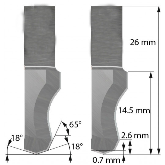 Blade Aoke-Kasemake compatible - Z202 - Max cutting depth 14.5 mm