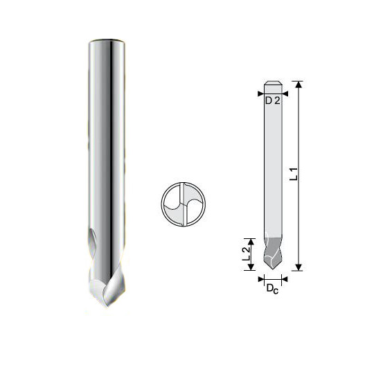 Svasatore su plastica Dc 6 L2 20 L1 50 D2 6 angolo 90°