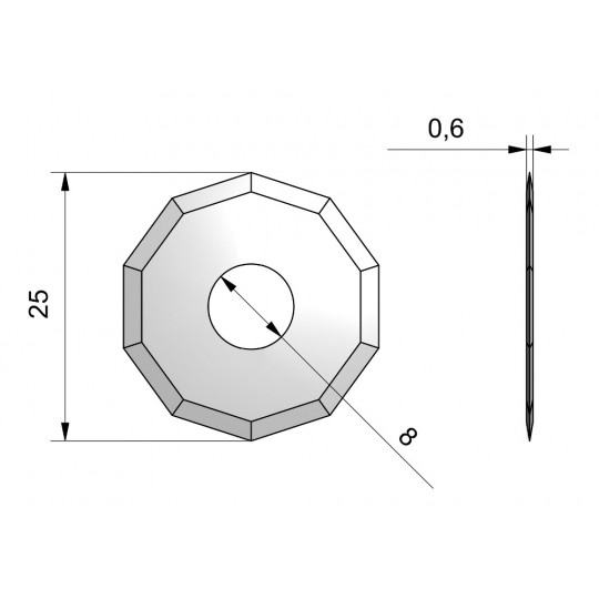 Cuchilla CE50 - Ø 25 mm - Ø ojo interior 8 mm