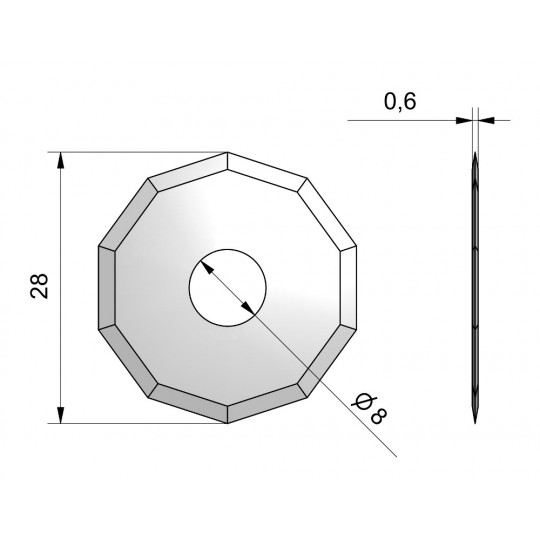Lame CE51 - Ø 28 mm - Ø for interne 8 mm