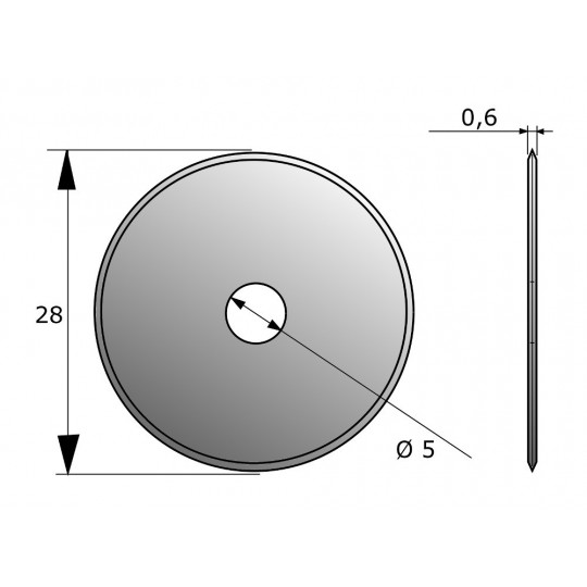 Cuchilla CE55 - Ø 28 mm - Ø ojo interior 5 mm