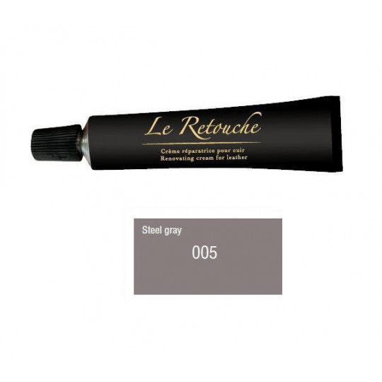 Retoucing cream for smooth leather - Package 25 ml - Color steel grey