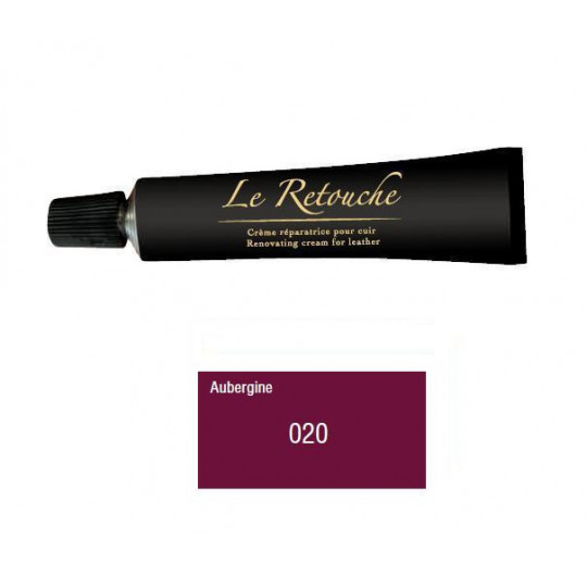 Retoucing cream for smooth leather - Package 25 ml - Color aubergine