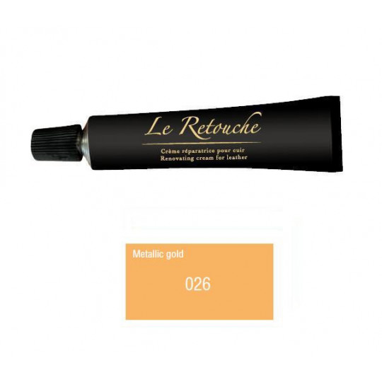 Retoucing cream for smooth leather - Package 25 ml - Color metalizzed gold