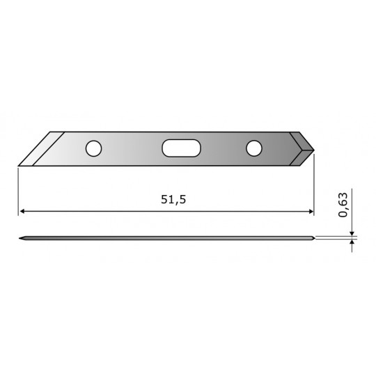 Lame CE302 HSS - Longueur du tranchant 51.5 mm