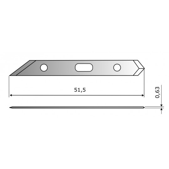 Cuchilla CE306 HSS - Largo cuchilla 51.5 mm