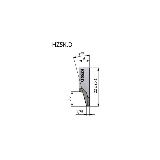 Cuchilla compatible con Comelz - HZ5XL - Espesor 1 mm