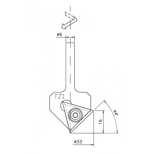 Countersink plastic material - Incision 16 mm