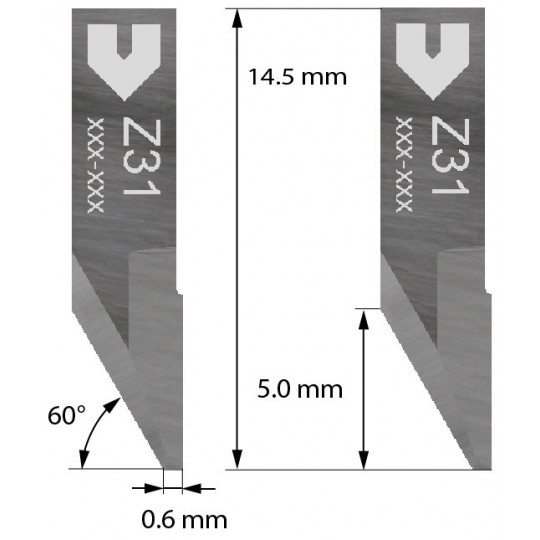 Cuchilla compatible con Zund - 3910331 - Z31 - Corte 5 mm