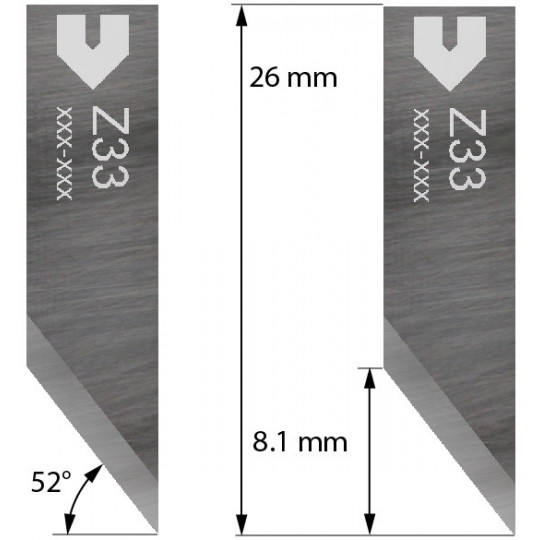 Lama compatibile con Zund - 3910333 - Z33 - Spessore di taglio fino a 5 mm