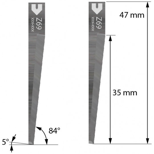 Klinge, messer mit Zünd - 5204302 - Z69 kompatibel - Schnitttiefe 35 mm