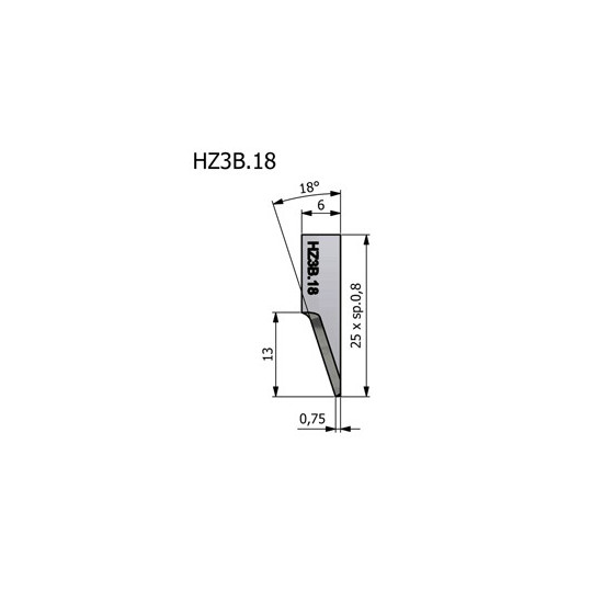 Blade Comelz compatible - HZ3B.18 - cutting thickness 0.8mm