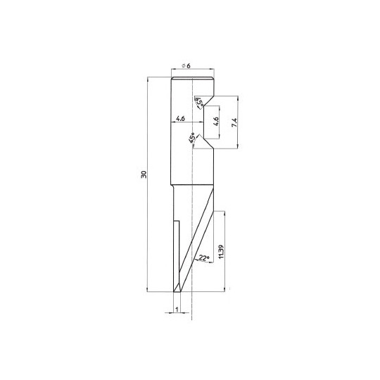 Cuchilla 48048 - Corte 6 mm - Espesor 1 mm