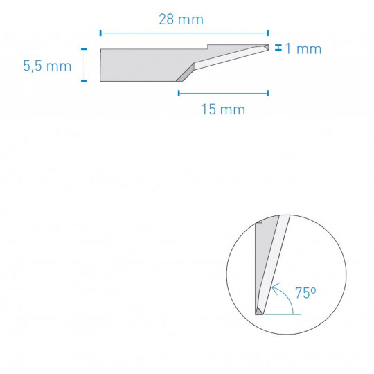 Lama compatibile con 773 KNF A1639 - Spessore del taglio fino a 15 mm