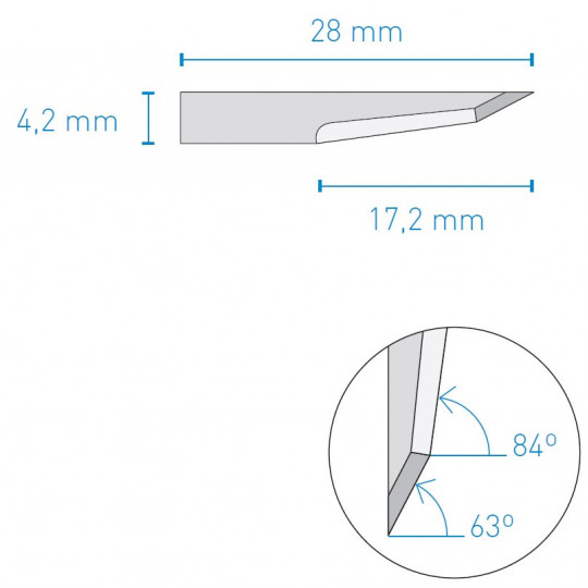 Lama compatibile con 021 KNF A1610 - Spessore del taglio fino a 17 mm