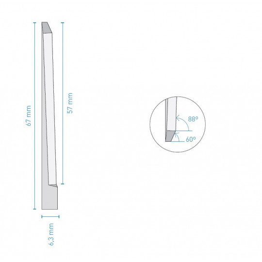 Lama compatibile con 064 KNF A1689 - Spessore del taglio fino a 56 mm
