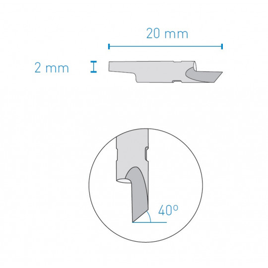 Lama compatibile con J301 KNF A1543 - Spessore del taglio fino a 2 mm